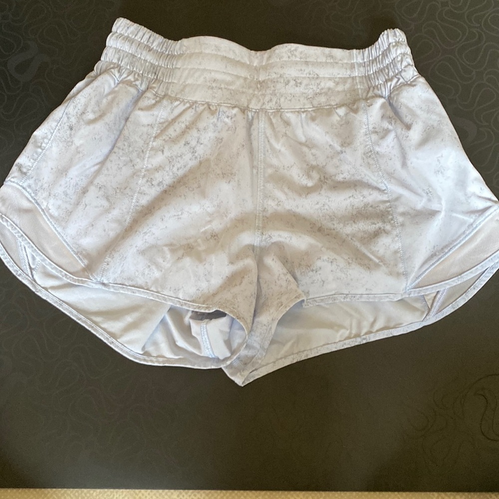 Light blue with black speckles lululemon shorts